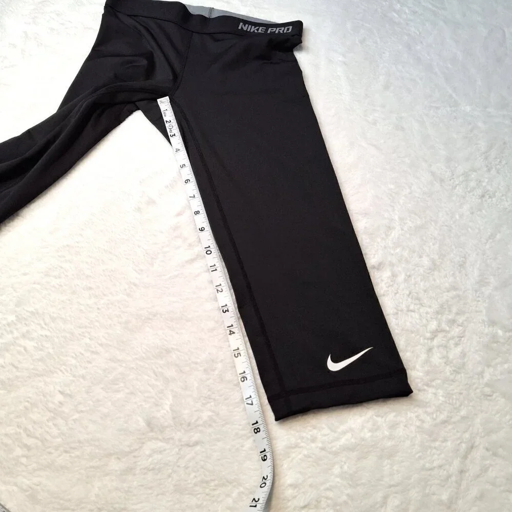 Nike Pro Dri Fit Crop Leggings Sz S Low Rise Sporty Workout Gym Athleisure Black